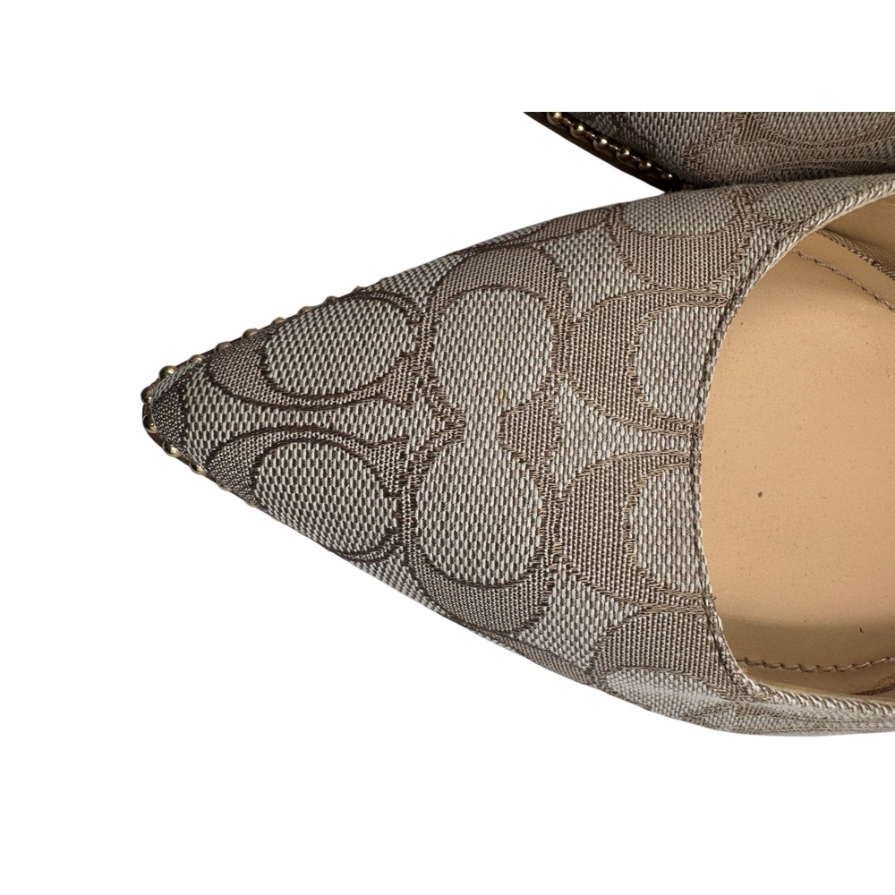 Coach Womens Signature C Jacquard Pointed Toe Mules Khaki Brown Size 9.5 - Picture 10 of 12